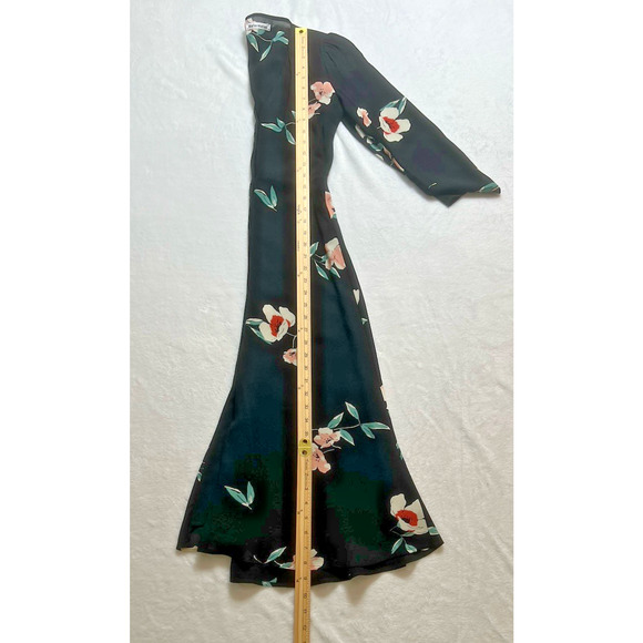 Reformation Women's Floral Cocktail Midi Dress‎ Size S 2 Black Pink Sheer Fairy - Picture 9 of 10